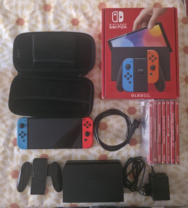 Nintendo switch Oled com 9 jogos
