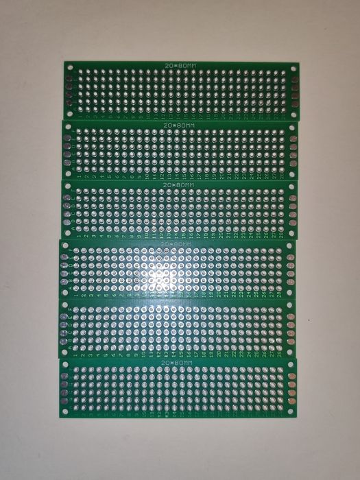 6шт двухсторонняя макетная плата 20х80мм