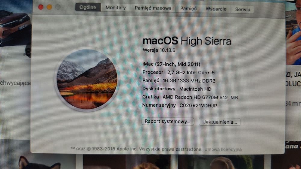 Apple iMac 27", procesor Intel i5 2,7GHz, 16GB RAM, 1TB SATA, SSD 480G