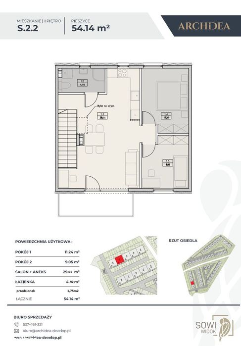 Mieszkanie 56m2 + 20m2 poddasza Góry Sowie