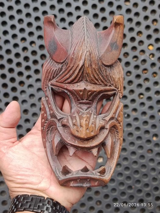 Estátua antiga do deus Tiki Kanaloa  - Madeira Indonésia 20,5 cm