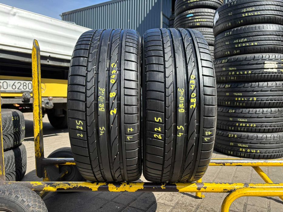 2X OPONY LETNIE 225/45R17 91W Bridgestone Potenza RE050A MO Mercedes RANT OCHRONNY 7MM SPRAWDZONE CAŁE! #280430