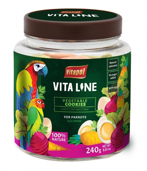 Ciasteczka warzywne w słoiku dla papug 240g