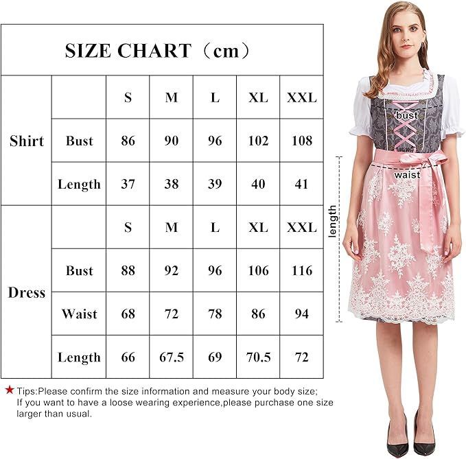 Strój Bawarski Dirndl Oktoberfest z dodatkami, rozmiar M