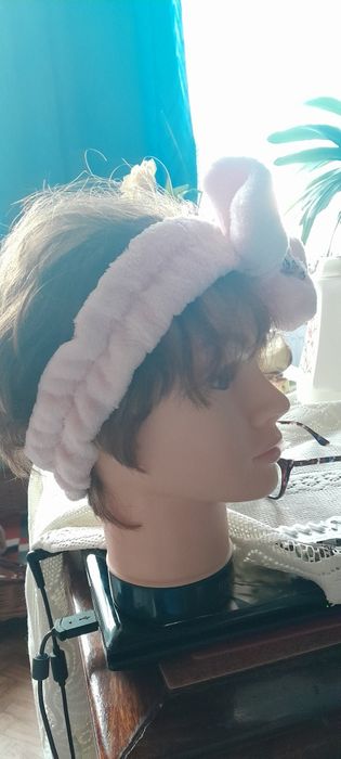 Opaska rozowa z frotki