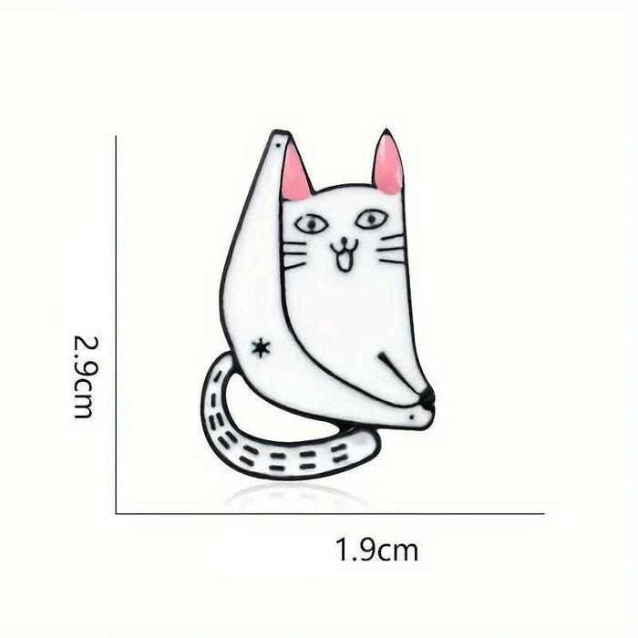 Pin de Gato Branco com ponta negra