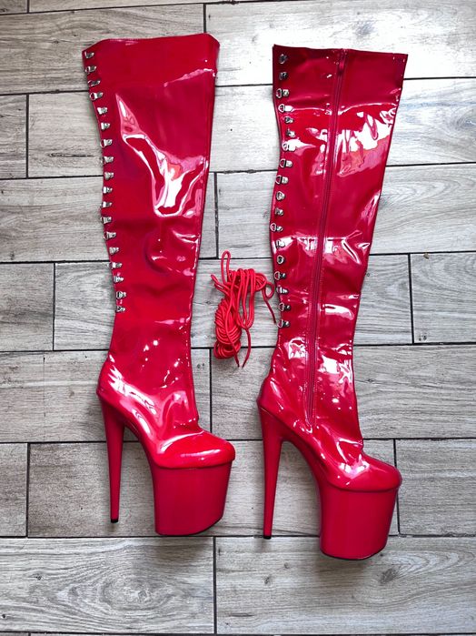 223/ OD RĘKI 43 Super wysokie kozaki Trans Crossdress kozaczki 35-46EU