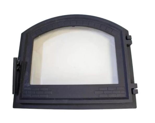 Дверки чавунні арочні з термосклом(Замкова)