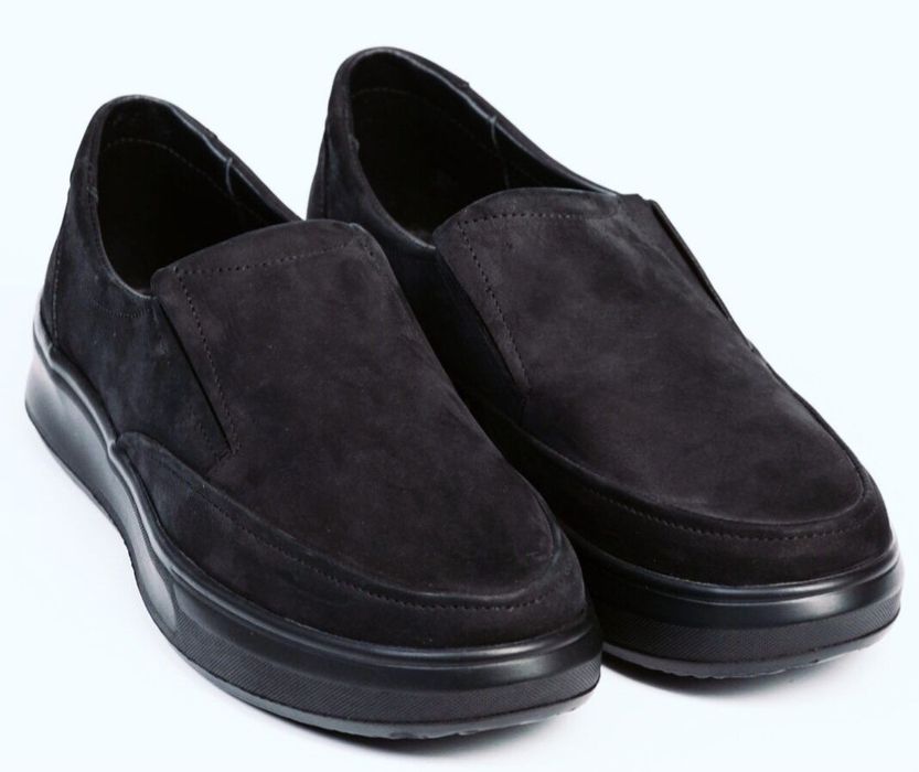 Якісні ортопедичні чоловічі туфлі, шкіра натуральна нубук, Польща.