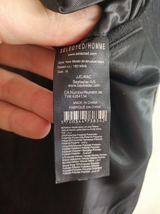 Płaszcz wełniany selected homme
