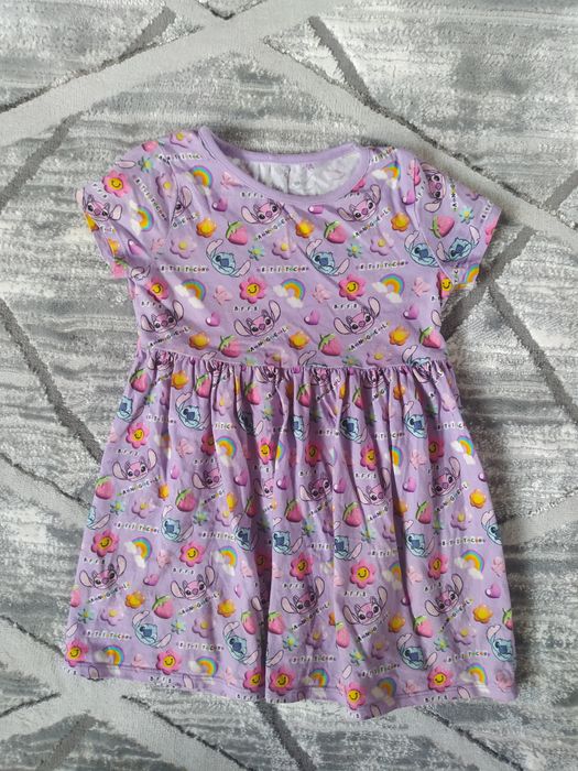 Sukienka Stich z krótkim rękawem bawełniana kolorowa