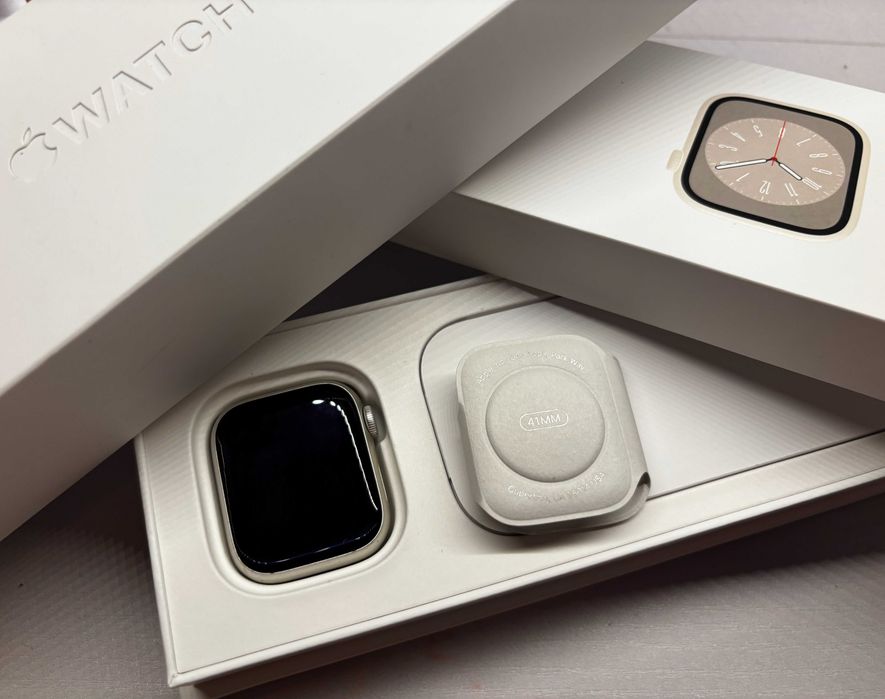 Apple Watch Series 8 41mm GPS - avariado (líquidos), estética muito boa, caixa completa