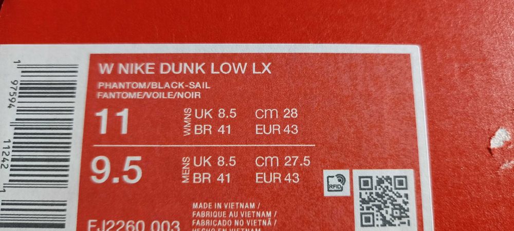 Nike Dunk Low LX nowe 43