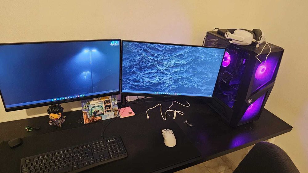 Setup Gamer Full - RTX 3050 + Ryzen 5 + 2 Monitores ASUS + Periféricos
