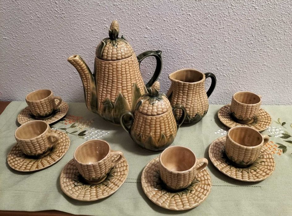 Vintage ceramic corn-shaped tea set431549880803665922