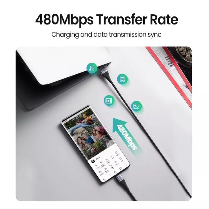 Кабель UGREEN ED023 магнитный быстрая зарядка apple xiaomi samsun huaw