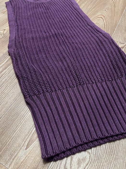 Вязаная теплая желетка туника