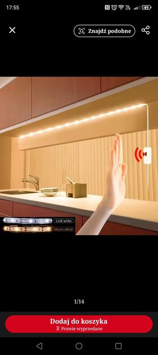 Taśma LED 5m z czujnikiem ruchu biały zimny