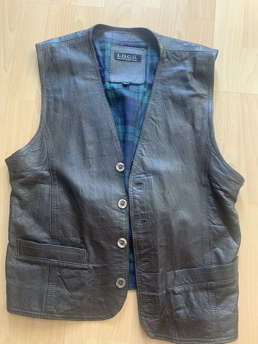 Kamizelka skorzana, braz, rozm. L