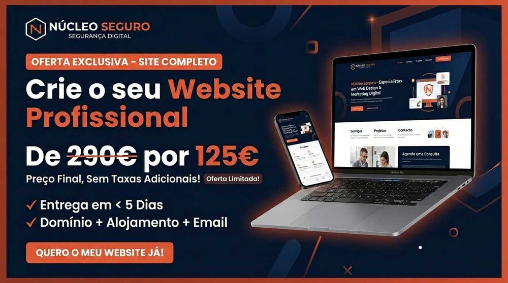 Crie um site profissional para a sua empresa 125 mais IVA