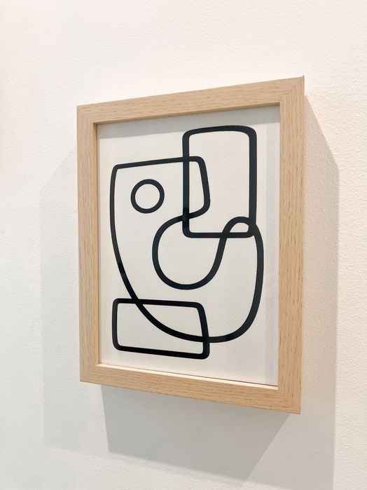 Conjunto de quadros em madeira e vidro 27x21 cm | Vinil Preto
