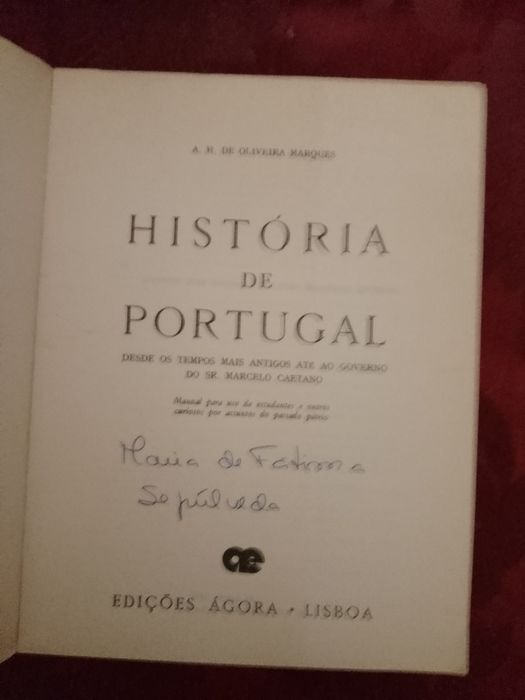 História de Portugal-A.H.Oliveira M.3edi-12E-Chinelos Zurique3EDesde3E