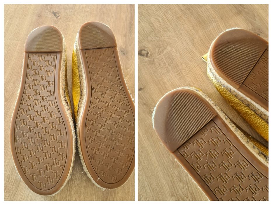 Espadryle Ralph Lauren. Złote. Cameryn. Rozmiar 37. Skóra