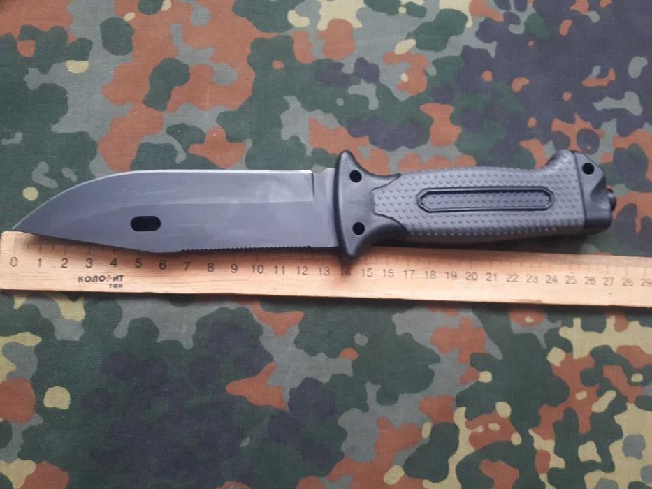 Туристичний мисливський ніж Columbia 4038A 27см з пластиковими ножними,тактичний похідний ніж з кресалом,точилкою,свистком,склобій,серрейтерна пила