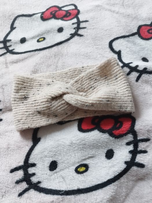 Opaska na głowę zimowa beżowa