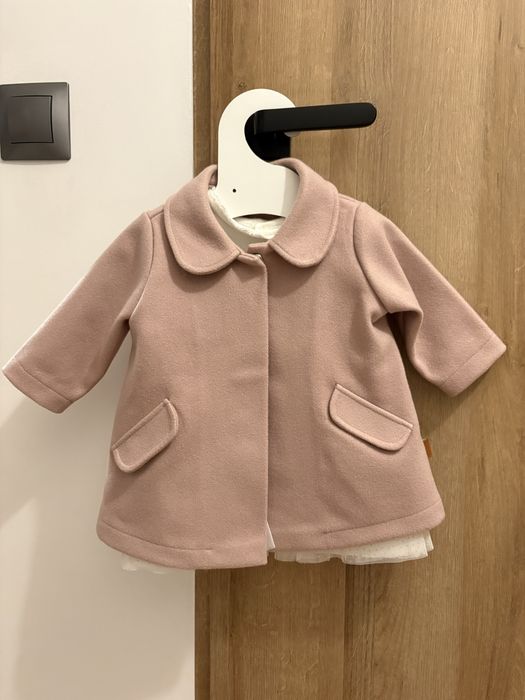 Zestaw komplet do chrztu dla dziewczynki sukienka płaszczyk Mayoral