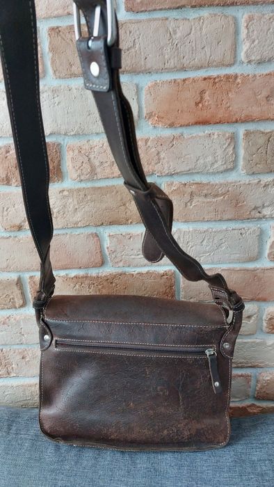 Daag Skórzana torebka brązowa torba listonoszka regulowany pasek skóra