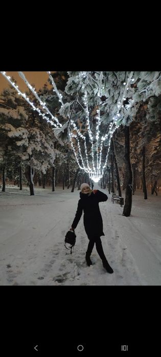 Жіноча зимова куртка S, довга, темно-синя
