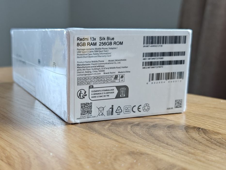 Redmi 13X, 8/256ґGb, Blue блок живлення в комплекті