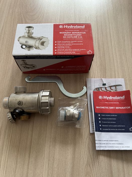 Mosiężny filtr/separator magnetyczny Hydroland do kotłów CO 3/4".