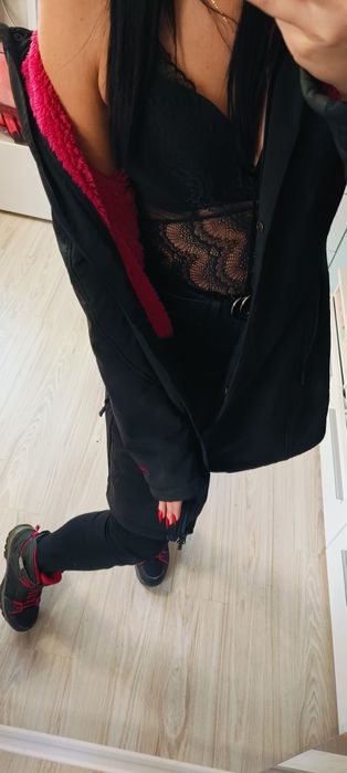 Gruba ciepła kurtka parka sportowa narciarska membrana Softshell