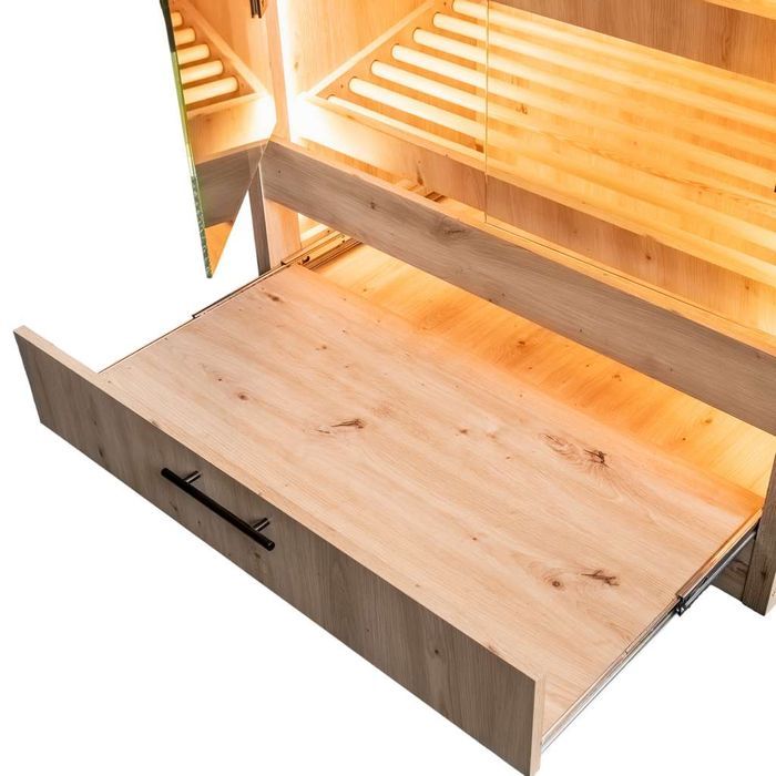 Regał na pieczywo MEGA-M 100x58x205 z szybą LED dąb artisan - od ręki