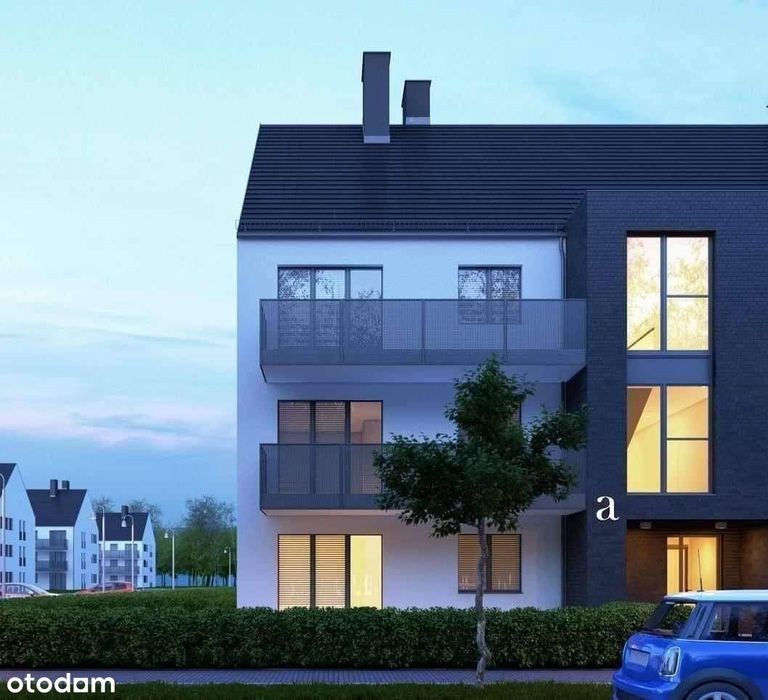 69,91 m² DWUPOZIOMOWE przy lesie + BALKON+parking