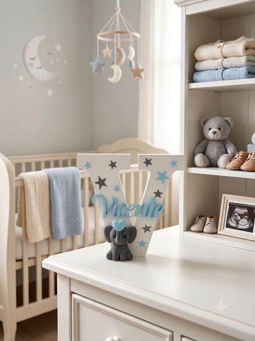 Letreiro decorativo para quarto infantil - Letra e nome