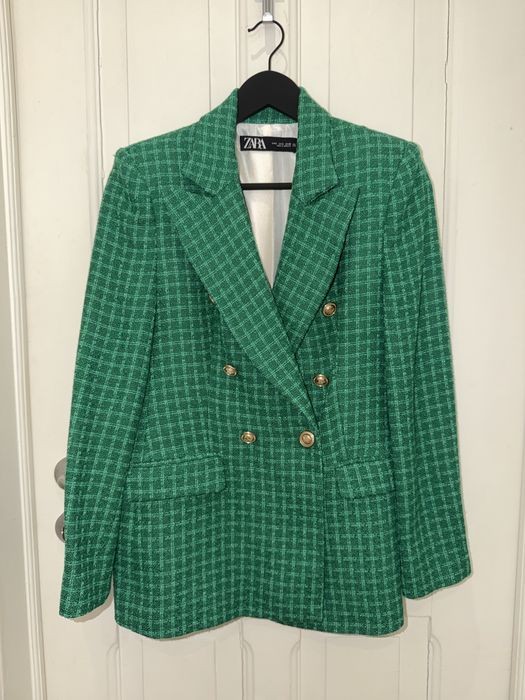 Blazer verde estruturado Zara