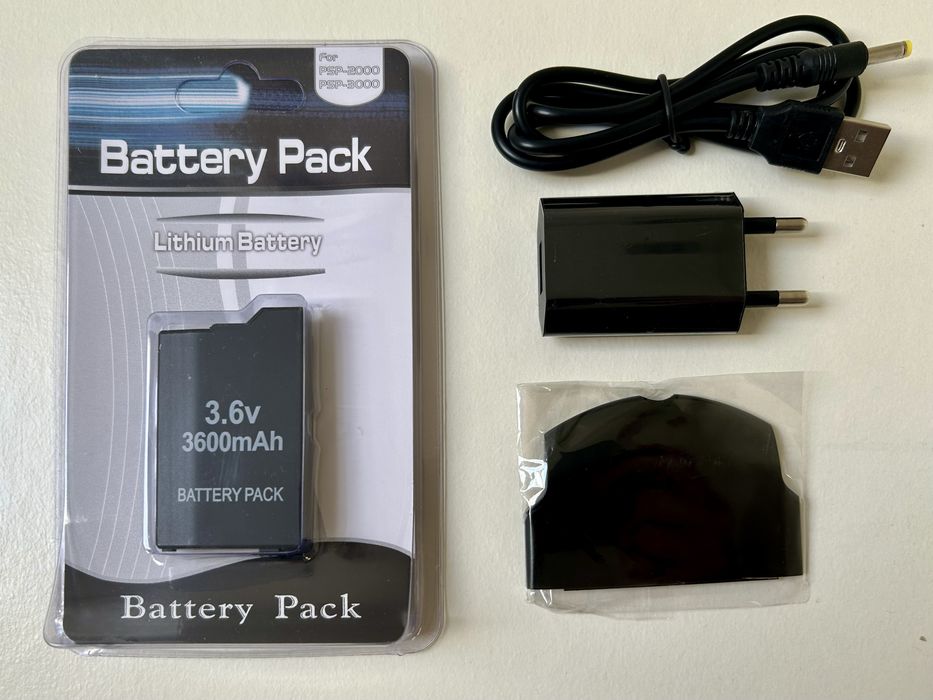 Bateria PSP Slim + Carregador PSP + Tampa PSP Slim