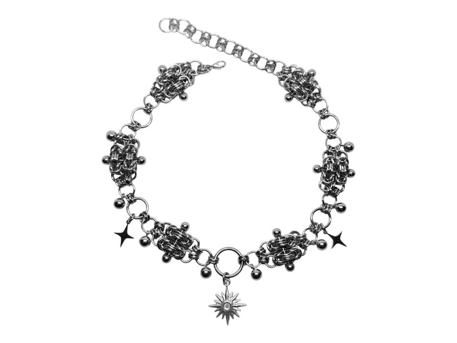 Choker chainmaille gwiazda północna stal chirurgiczna piercing