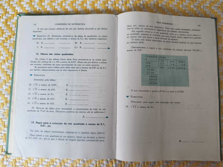 Compêndio de matemática – 1º Ano do Curso Liceal  -Á. Sequeira Ribeiro
