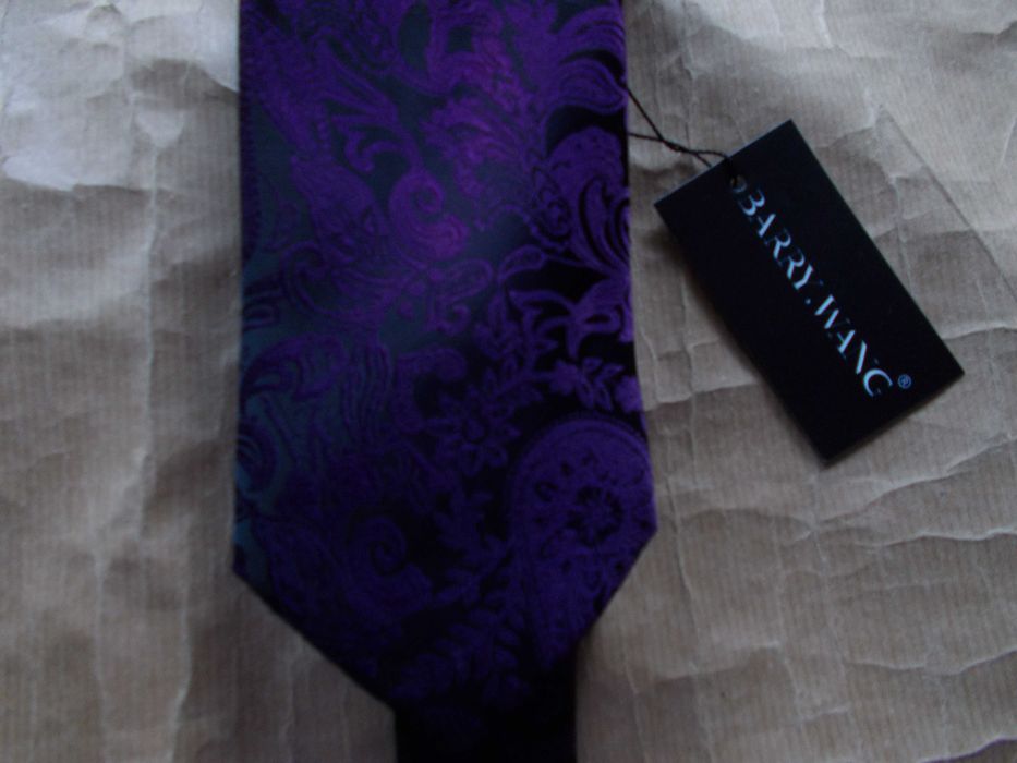 BARRY WONG Premium, Designerski, Nowy Krawat - Jedwab USA
