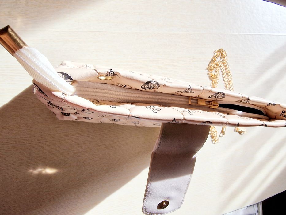 Carteira Bolsa de Ombro Bege Creme Mulher