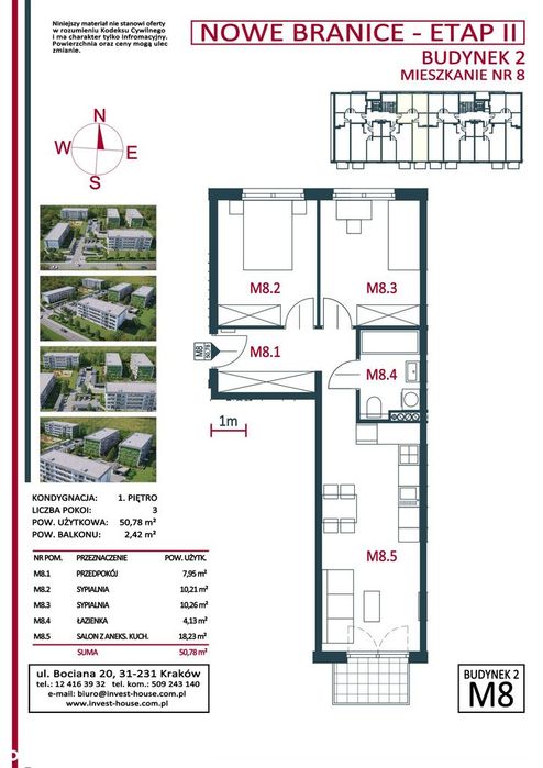 3-pokojowe mieszkanie 50m2 + balkon Bez Prowizji