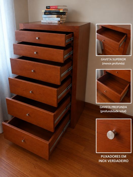 Quarto Completo Casal em Madeira Cerejeira