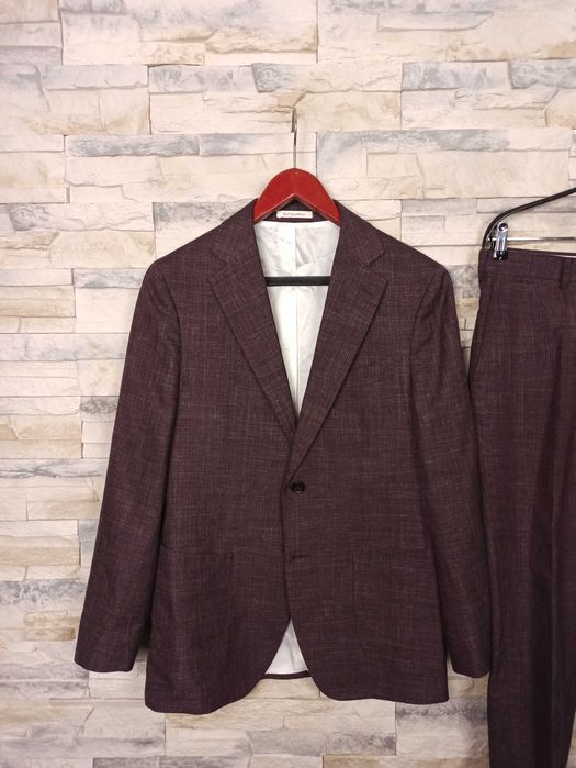 Suitsupply Havana bordowy garnitur męski 24 48 M wełniany jedwabny