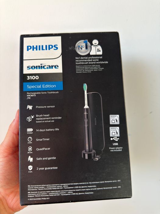 Szczoteczka soniczna Philips Sonicare 3100 series HX3673/14 czarna