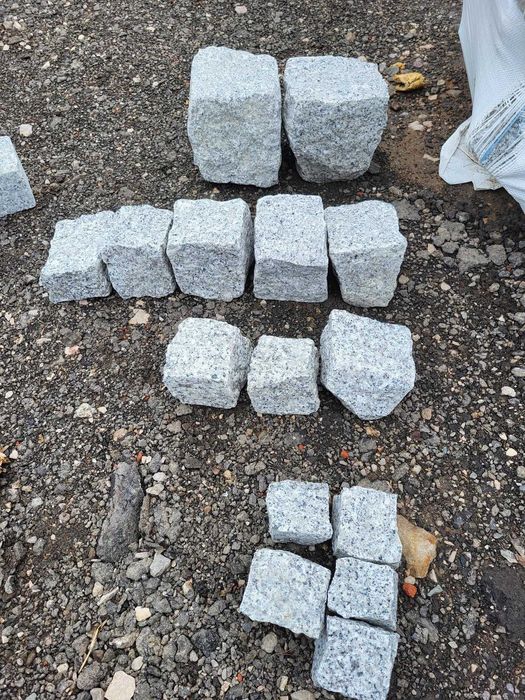 Kostka granitowa szara surowa łupana bruk granit obrzeże 4/6, 7/9 9/11