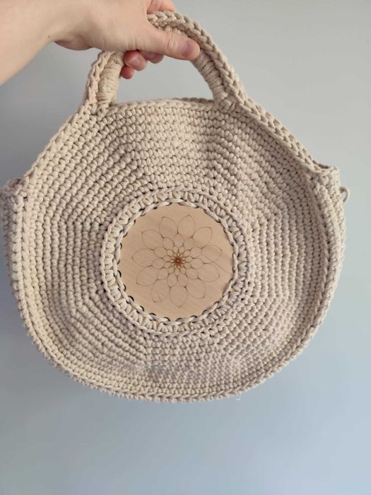 Szydełkowa torebka koszyk ręcznie robiona handmade na plażę